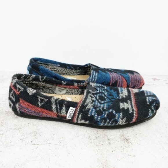Toms Tapestry Casual Flats Western Aztec Navajo Tribal Print size 6 Soft Canvas - Picture 3 of 8